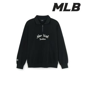 [MLB] 베이직 레터링 반집업 맨투맨 3AMTB3354 50BKS