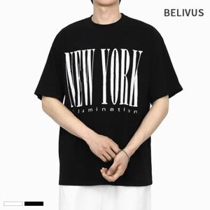 [빌리버스] 남성 반팔티셔츠 라운드 프린트 티셔츠 BXR036