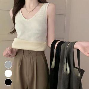 여성 기모 골지 겨울철 이너 나시티 URD173