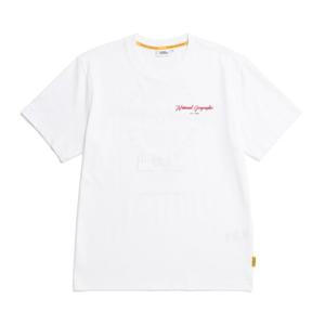 내셔널지오그래픽 N232UTS990 옐로우스톤 슬로건 티셔츠 WHITE