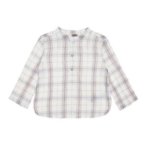 [BONTON] 베이비 체크 밴드카라 셔츠 (BQS41XS10N_WT)