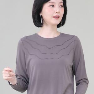 애비뉴투지 엄마옷 삼단 물결 기모 가을 겨울 티셔츠 A12340