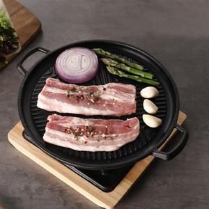 인덕션 겸용 통무쇠 주물 불판 고체화로 고기구이판 그릴팬 25cm