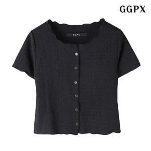 [지지피엑스]러블리 무지 버튼업 크롭 반팔 가디건 (GOACK009D)
