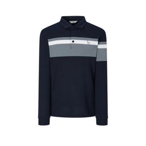 헤지스 골프 남성 24FW 스테디셀러로고 스트라이프 긴팔 폴로 티셔츠 (NAVY) WPTS4D702N3