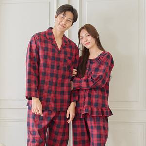 바풀 CA4S11216 커플잠옷 순면 파자마 남성 여성 부부 잠옷 상하