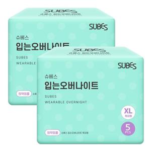슈베스 입는 오버나이트 팬티형 생리대 특대형 5P - 1+1 (총2팩)