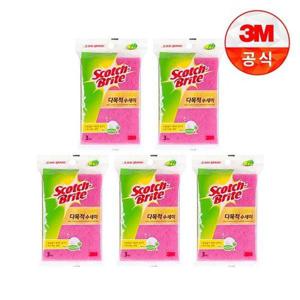 갤러리아_[3M]제로스크래치 패드수세미(중) 3입(흠집방지용) 5개세트