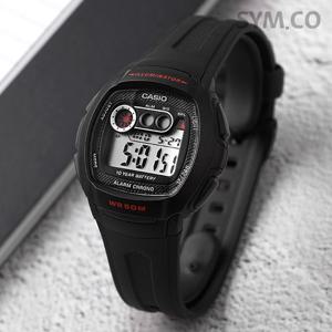 카시오 W-210-1C 빈티지 라이트 알람 디지털 남자 우레탄 시계 c