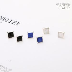 925 실버 쁘띠 원석 심플 은 귀걸이 JM110 JM111 JM112