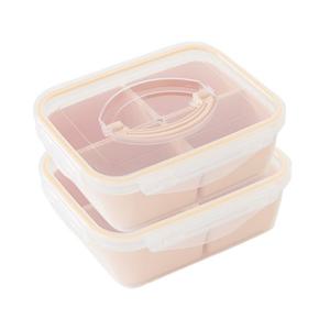 이지앤프리 나눔쉐어 밀프랩 원핸들 용기 1400ml 4칸 2P