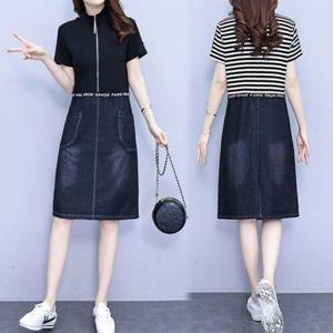 [끌레아]7MN2 반목면티 데님원피스