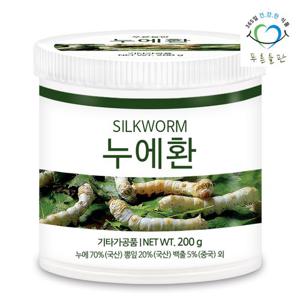 [푸른들판] 누에 뽕잎 환 200gx1통 뽕나무잎 건조 말린누에