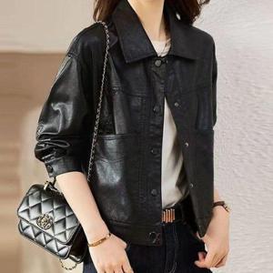 [패션시그널/기획특가] 셔츠네크라인 페이크 레더자켓 cn8339