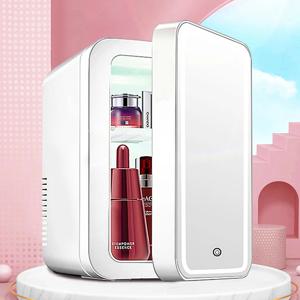 4L 미니 메이크업 냉장고 LED 조명 거울 휴대용 화장품 보관 냉장고 신선 유지 쿨러 가정용 차량용 겸용