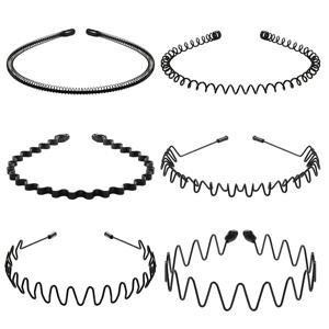 6PCS 남녀공용 금속 헤어밴드, 이빨 빗은 미끄럼 방지, 탄력 있고 부드러우며 야외 스포츠, 뷰티 케어 등에 적합합니다.