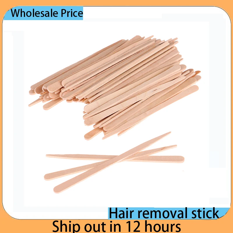 100Pcs 개인 ​​위생 키트 미용 키트 나무 혀 압자 왁스 일회용 주걱 바디 제모