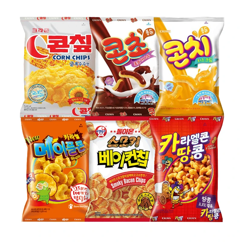 크라운 과자 선물세트 봉지모음