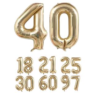 1pc 40 인치 플래티넘 색상 번호 0-9 풍선 헬륨 풍선 자리 글로브 생일 파티 장식, 기념일, 졸업