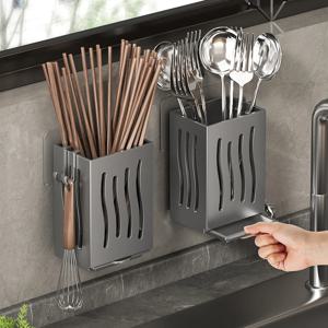 1Pc 칼 붙이 홀더 주방 식기 드레이너 스푼 포크 젓가락 보관 바구니 랙 다기능 주방 식기 Organiz