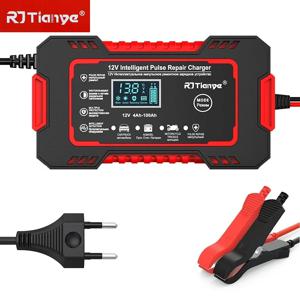 핫세일 자동차 배터리 충전기 12V 6A 터치스크린 펄스 복구 LCD 고속 충전 습식 건식 납축전지 디지털 LCD 디스플레이
