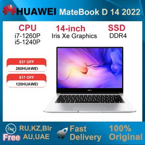2022 HUAWEI MateBook D 14 노트북 14 인치 스크린 노트북 i5-1240P/i7-1260P 16GB 512GB Netbook, Iris Xe 그래픽 카드 포함