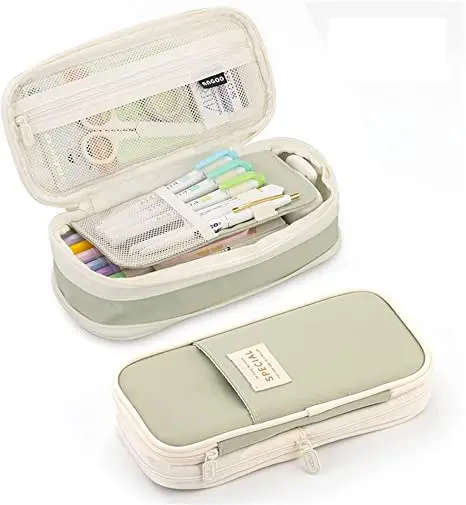 Kawaii 연필 케이스 대용량 연필 가방 파우치 홀더 상자 여자 사무실 학생 문구 주최자 학교 용품