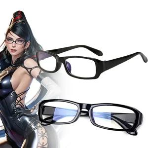 새로운 게임 Bayonetta 코스프레 안경 검은 안경 프레임 레트로 보호 눈 평면 거울 안경 남여 패션 액세서리 소품