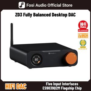 Fosi Audio ZD3 블루투스 USB 데스크탑 DAC ARC 입력, ES9039Q2M 리모컨이 있는 스테레오 앰프용 완전 밸런스 디지털 디코더