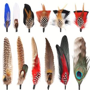 10-12 Pcs 자연 공작 깃털 페도라 카우보이 파티 모자에 대 한 다채로운 진짜 깃털 DIY 공예