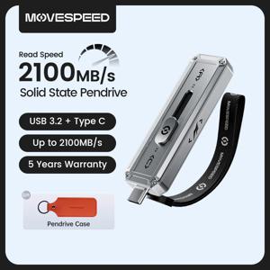 MOVESPEED SP20 2100MB/s USB 플래시 드라이브 2TB 1TB USB3.2 Gen 2 타입 C 솔리드 스테이트 펜 드라이브 512GB 256GB 펜드라이브 (아이폰 15/16 PC용)