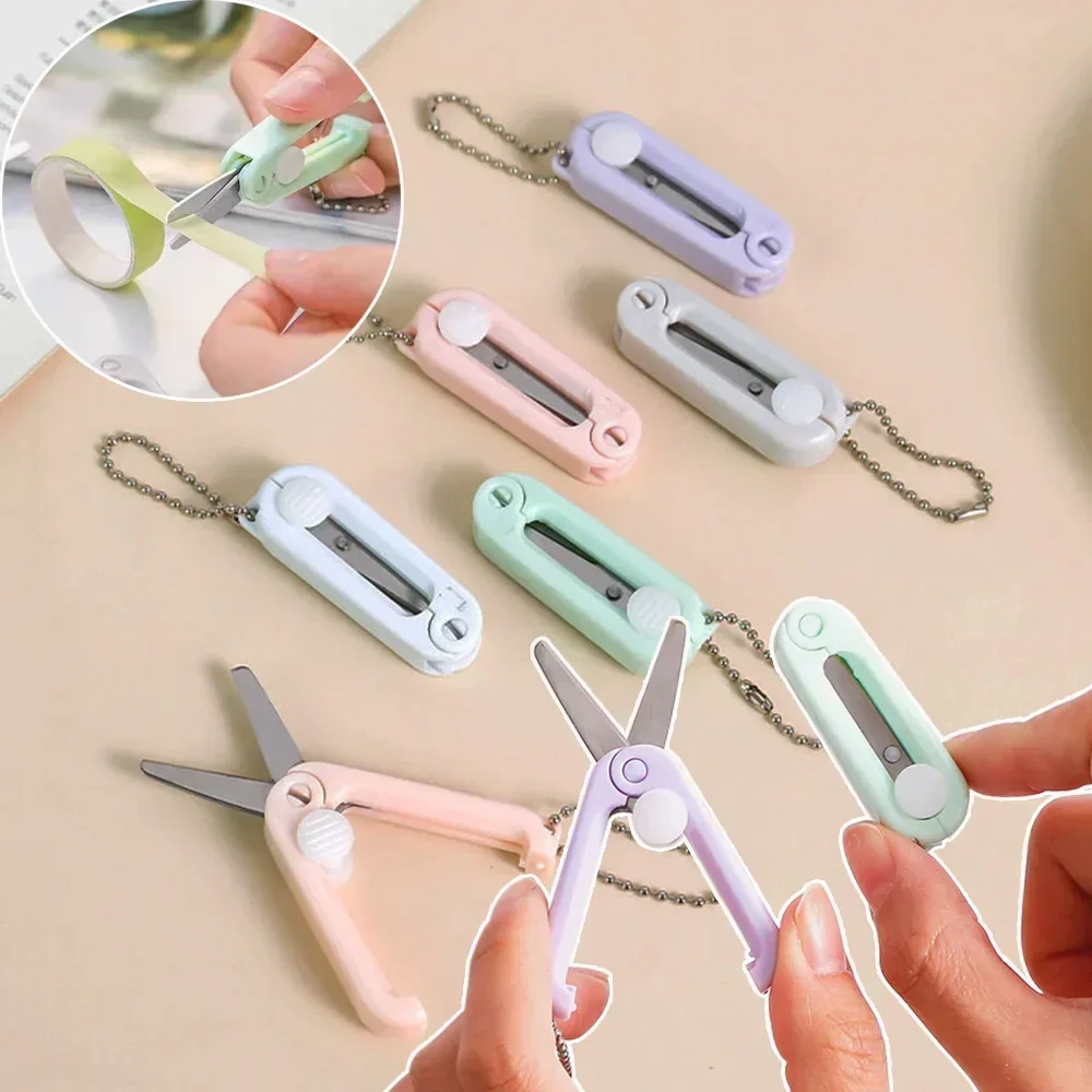 창의적인 미니 휴대용 접이식 가위, 모란디 간단한 종이 절단 예술 도구, 문구 가위, 사무실 학교 용품
