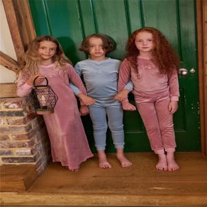 2025 벨루어 라운지웨어 부드러운 파자마 가족 커플룩 드레스 푸티 옷 아기 유아 남아 여아 벨루어 파자마