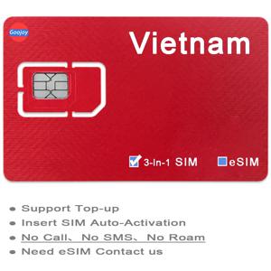 베트남 선불 SIM 카드, 베트남 eSIM, 나차트랑, 다낭, 푸쿠오크 섬, 하노이용 eSIM, 데이터 SIM 카드