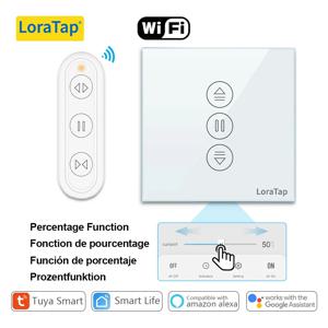 LoraTap 4th Tuya 롤러 셔터 블라인드 커튼 스위치 원격 제어 백분율 Google 홈으로 작동 Alexa Smart Life