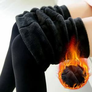 여성용 따뜻한 레깅스, 폴라 팬티 스타킹, 양말 안감 바지, 벨벳 타이츠, 피부 효과, 하이 웨이스트 울 레깅스, 겨울