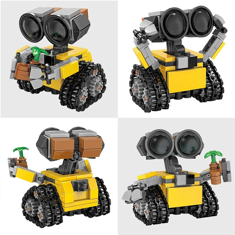 핫 미니 Wall-E 빌딩 블록 키트 MOC 아이디어 기술 클래식 영화 모델 빌딩 블록 조립 어린이 장난감 선물