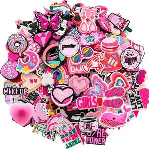 무작위 30Pcs 구두 매력, 크리스마스, 생일, 파티, 남성 여성을위한 선물 신발 핀에 대 한 PVC 구두 장식 액세서리