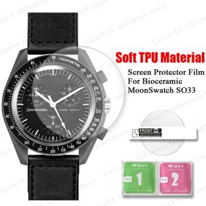 Swatch Co 용 Omega 용 소프트 TPU 하이드로 겔 필름 Bioceramic MoonSwatch SO33 풀 커버리지 필름 용 브랜드 시계 화면 보호기