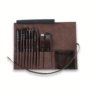 GIORGIONE, 10pcs 마스터 levePaint 브러시, 다람쥐 머리 수채화 브러시 세트, 고급 브러시 커튼, 무광택 가죽