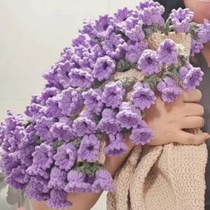 수제 DIY 코바늘 재료 키트 장미 벨플라워 담요 원사 창의적인 선물 꽃다발 변형 공예 키트 (중국산)