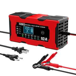 Lifepo4 납 산성 AGM 젤 PB 리튬 배터리 수리를위한 12V 10A 스마트 자동차 배터리 충전기 14.6V 10A 전기 오토바이 충전기