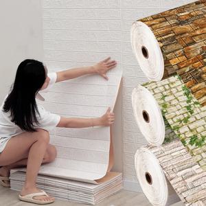 거실용 3D 자체 접착 벽 스티커, 모조 벽돌, 침실 홈 장식, 방수 자체 접착 DIY 벽지, 70cm * 1m