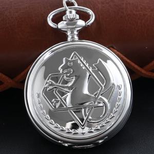 부드러운 실버 연금술 테마 석영 주머니 시계 체인 남성과 여성 복고풍 매력 Steampunk 펜던트 목걸이 시계 Cf1217