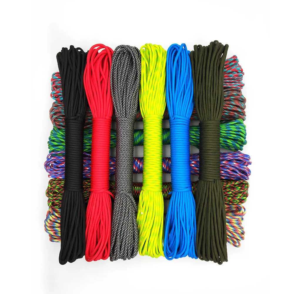 31 미터 Dia.4mm 9 스탠드 코어 생존을위한 Paracord 낙하산 코드 매는 밧줄 캠핑 등산 캠핑 로프 하이킹 빨랫줄