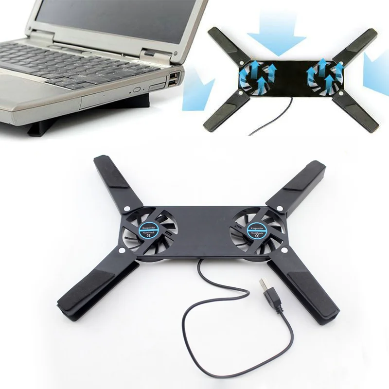 USB 미니 노트북 팬 스탠드 노트북 접이식 냉각 더블 팬 CPU 쿨러 7-15 인치 노트북 컴퓨터 노트북