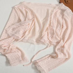 달콤한 레이스 오픈 가디건 여성 여름 신상 슬링 드레스 스몰 숄 커버업 에어컨 햇빛 가리개 의류