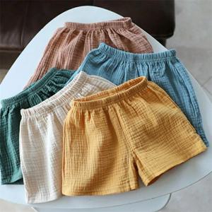 코튼 린넨 키즈 여자 반바지 솔리드 컬러 여름 소년 어린이 아기 의류에 대한 5 점 바지