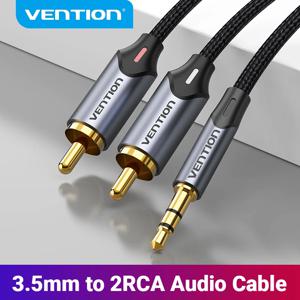 Vention RCA 케이블, RCA 잭 3.5 케이블, RCA 오디오 케이블, 스마트폰 앰프 홈 시어터 AUX 케이블, RCA 분배기, 3.5mm