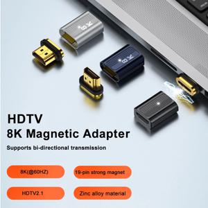 HDMI 호환 마그네틱 커넥터 수-암 8K HDMI 호환 2.1 마그네틱 어댑터, 샤오미 TV 박스 PS5 용, 8K, 60Hz, 4K, 120Hz